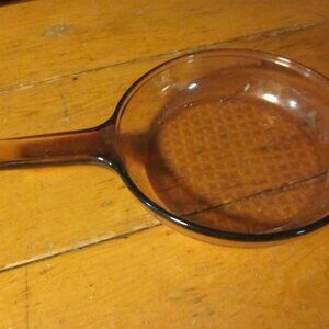 vtg Vision Amber Fy Pan 7 in waffle bottom EUC made in france for corning ware